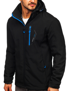 Chaqueta softshell para hombre color negro y azul Bolf BK017