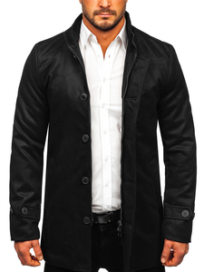 Abrigo de invierno con cuello alto para hombre negro Bolf M3129