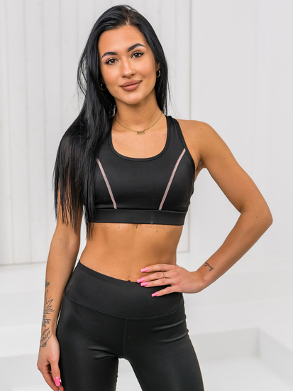 Conjunto deportivo de dos piezas para mujer negro Bolf XL012
