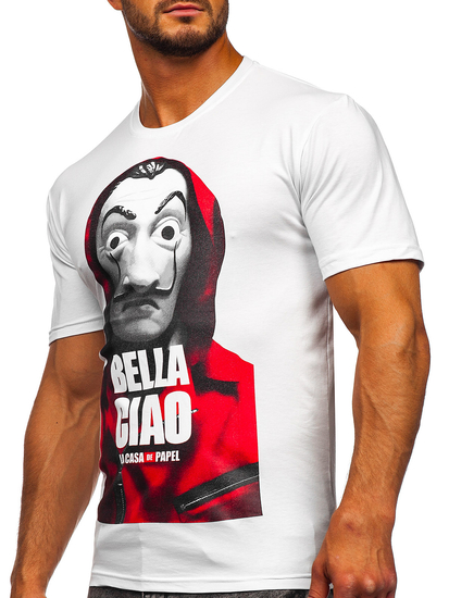 Camiseta estampada para hombre color blanco Bolf 192410