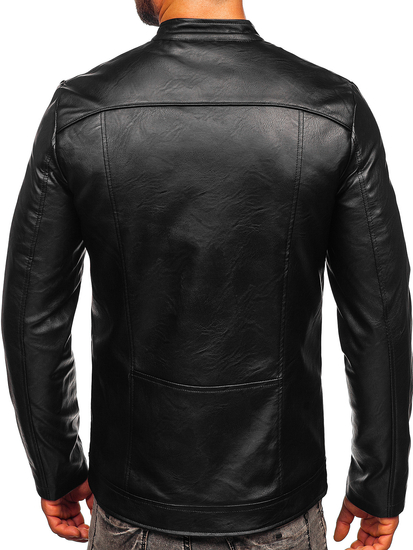 Chaqueta de cuero para hombre negro Bolf 11Z8003-A