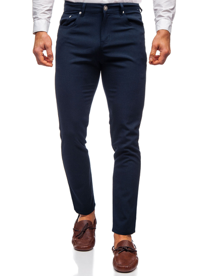 Pantalón chino de tela para hombre color azul oscuro Bolf 0004