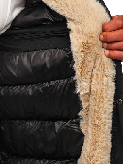 Chaqueta parka de invierno para hombre negro Bolf 22M51