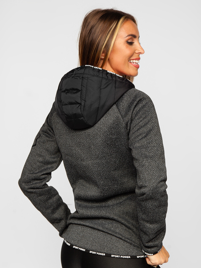 Chaqueta deportiva de entretiempo negra para mujer Bolf KSW4004