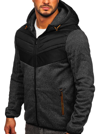 Chaqueta de entretiempo para hombre negro-naranja Bolf BKS2153
