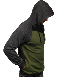 Sudadera con capucha para hombre caqui Bolf BF-28S