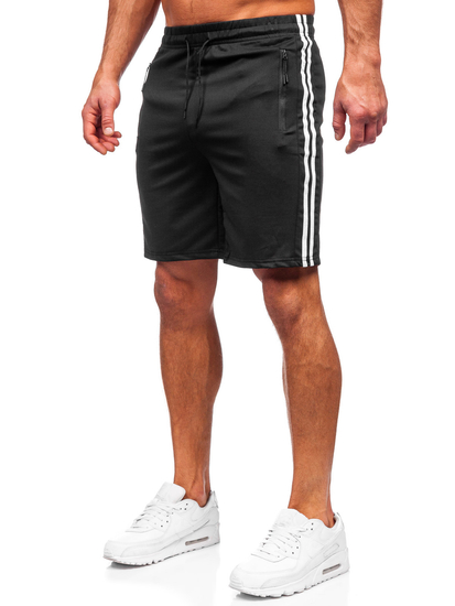 Pantalones cortos de chándal para hombre negro Bolf 68024
