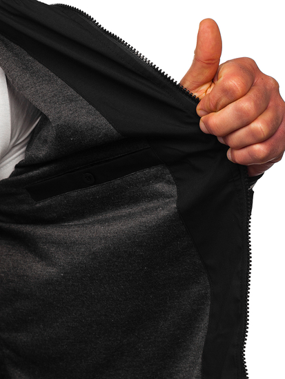 Chaqueta de entretiempo para hombre negro Bolf 7342
