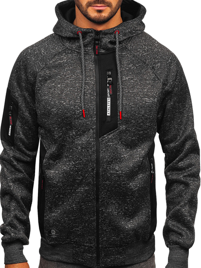 Sudadera con capucha forrada para hombre grafito Bolf TC1306