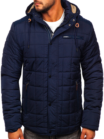 Chaqueta de invierno para hombre azul oscuro Bolf 1672