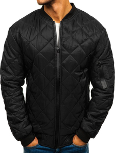 Chaqueta bomber de entretiempo para hombre negra Bolf AK76-A
