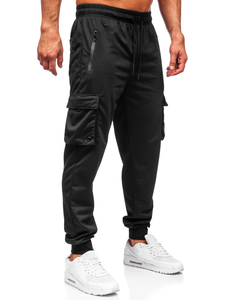 Pantalón jogger de chándal cargo para hombre negro Bolf JX6360
