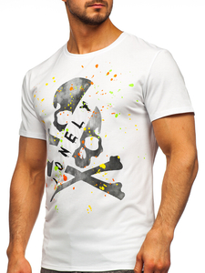 Camiseta estampada para hombre color blanco Bolf Y70008