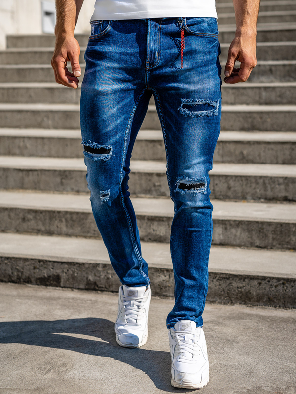 azul oscuro Pantalón vaquero slim fit para hombre Bolf 80033W0