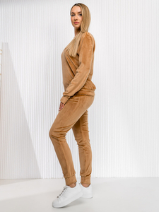 Chándal velour de dos piezas para mujer camel Bolf 8C1173