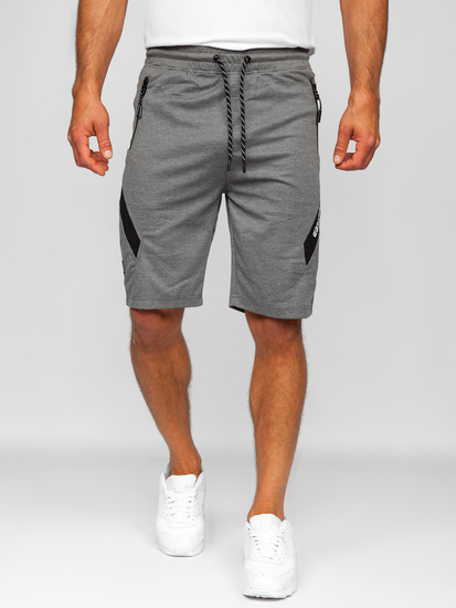 Pantalón corto deportivo para hombre gris y negro Bolf Q3875