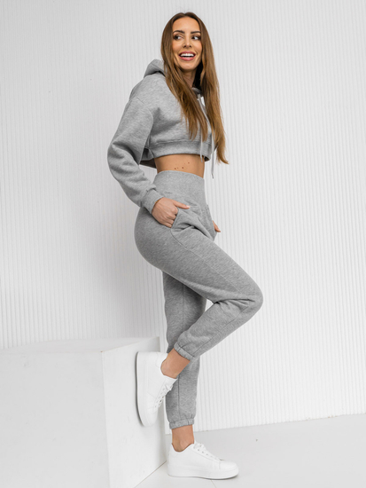 Chándal oversize de dos piezas para mujer gris Bolf 8C68A1