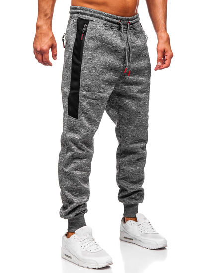 Pantalón forrado de chándal jogger para hombre antracita Bolf Q1201