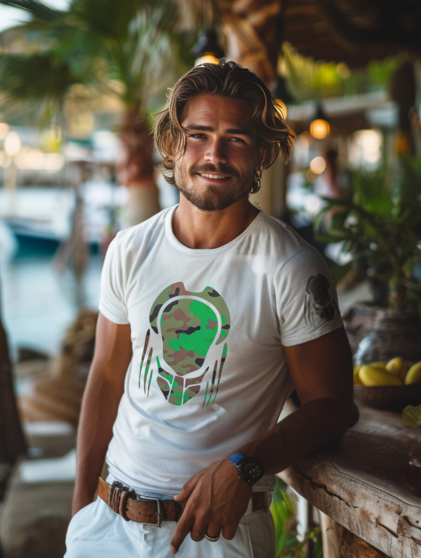 Camiseta blanca de algodón con estampado para hombre Bolf 192379A2