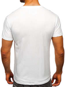 Camiseta de manga corta con estampado para hombre blanco Bolf KS2108