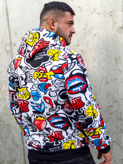 Sudadera estampada para hombre con capucha multicolor Bolf 141003