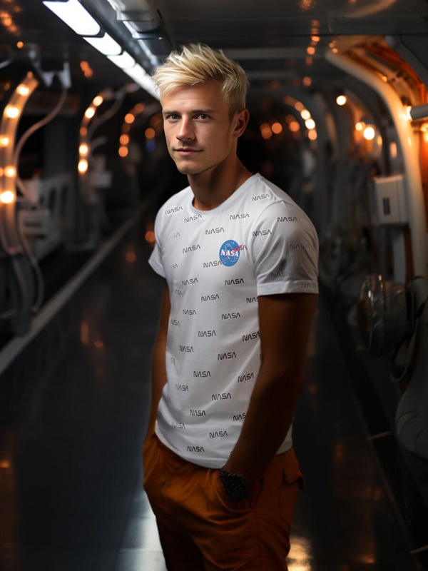 Camiseta de manga corta con impresión para hombre blanco Bolf 14950A2