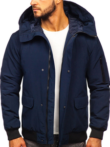Chaqueta de invierno para hombre azul oscuro Bolf 2019005