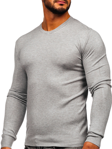 Hombre Jersey con cuello en V Gris Claro Bolf YY03