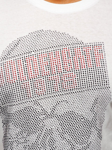 Camiseta de manga corta con estampado para hombre blanco Bolf KS2108
