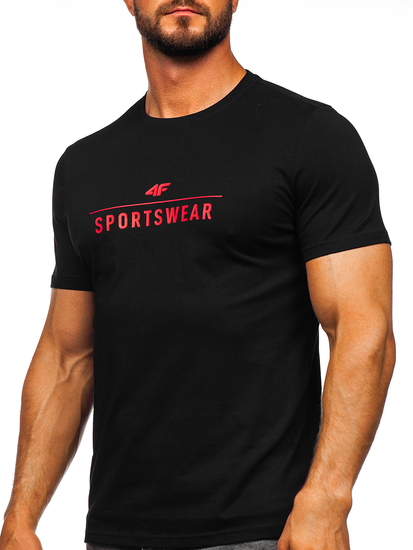 Camiseta algodón con impresión 4F para hombre negro M539