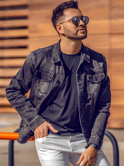 Chaqueta vaquera para hombre negro Bolf XSF78268