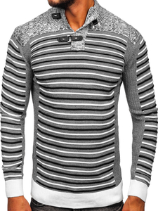 Suéter con cuello alto para hombre color blanco Bolf 1028