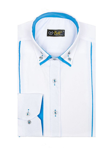 Camisa de hombre elegante con mangas largas blanca Bolf 4744