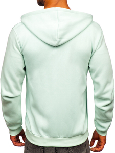 Sudadera abierta gruesa con capucha para hombre menta claro Bolf 2008