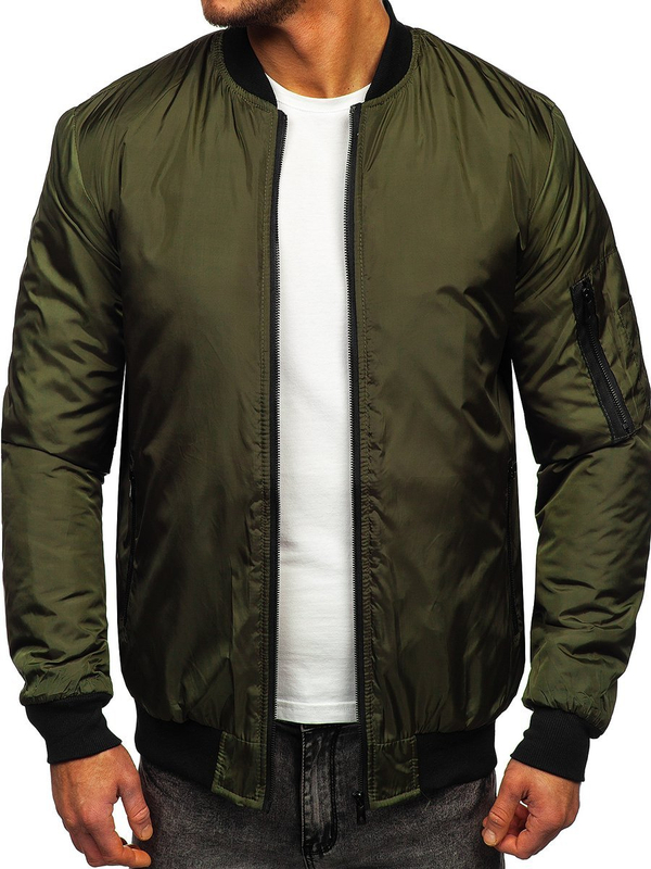 Chaqueta bomber de entretiempo para hombre color verde Bolf AK95