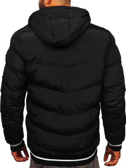 Chaqueta reversible acolchada de invierno para hombre negro y oro Bolf 7417