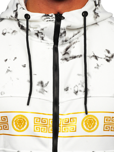 Sudadera abierta con capucha para hombre blanco Bolf 27B8125A
