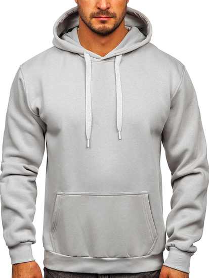 Sudadera tipo canguro con capucha para hombre gris Bolf 1004