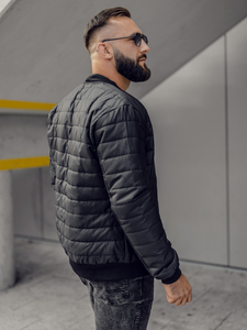 Chaqueta bomber acolchada para hombre negra Bolf MY-02A2