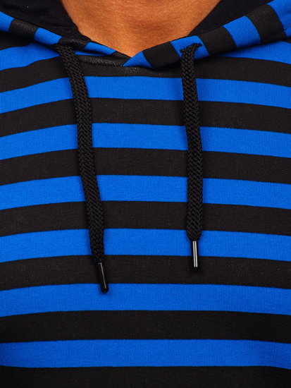 Sudadera estampada con capucha para hombre color azul Bolf 141029