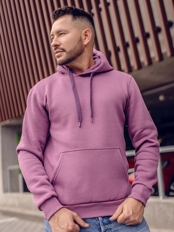 Sudadera tipo canguro con capucha para hombre violeta Bolf 1004