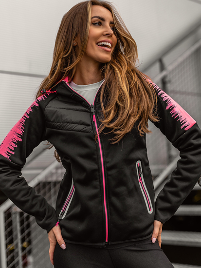 Sudadera acolchada con capucha para mujer color negro Bolf KSW4007A