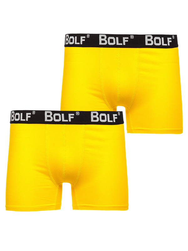 Calzoncillos bóxer para hombre amarillo y fluorescente Bolf 0953-2P 2 PACK