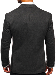 Hombre Chaqueta de traje elegante cruzada Antracita Bolf 007