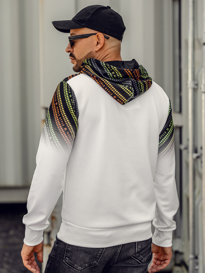 Sudadera estampada con capucha para hombre color blanco Denley HM258