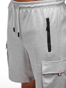 Pantalón corto de chándal cargo para hombre gris Bolf 8K278