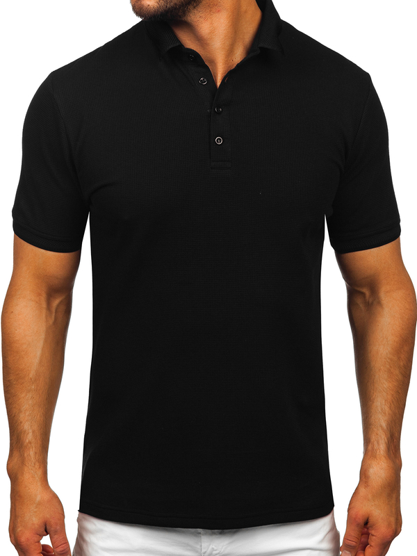 Camiseta polo de manga corta para hombre negro Bolf 2004