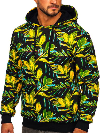 Sudadera estampada con capucha para hombre color negro Bolf 141030