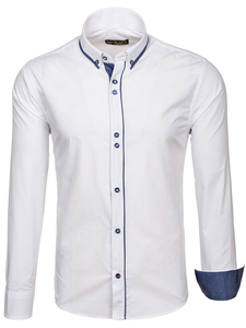Camisa de manga larga elegante para hombre blanca Bolf 8823