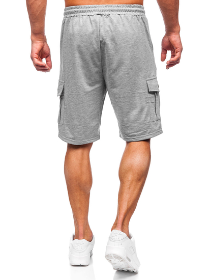 Pantalón corto de chándal cargo para hombre gris Bolf 8K218